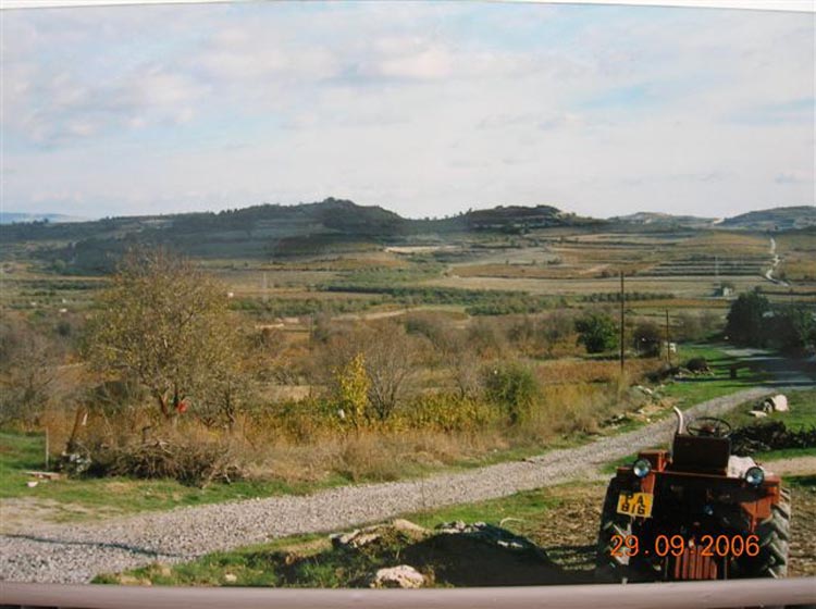 Polemi camp from Stroumbi 1988 - Ploughrd field mid left