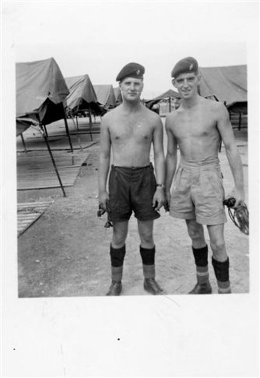 Tent lights at Limni - Taffy Davies & Terry Lavelle 1957