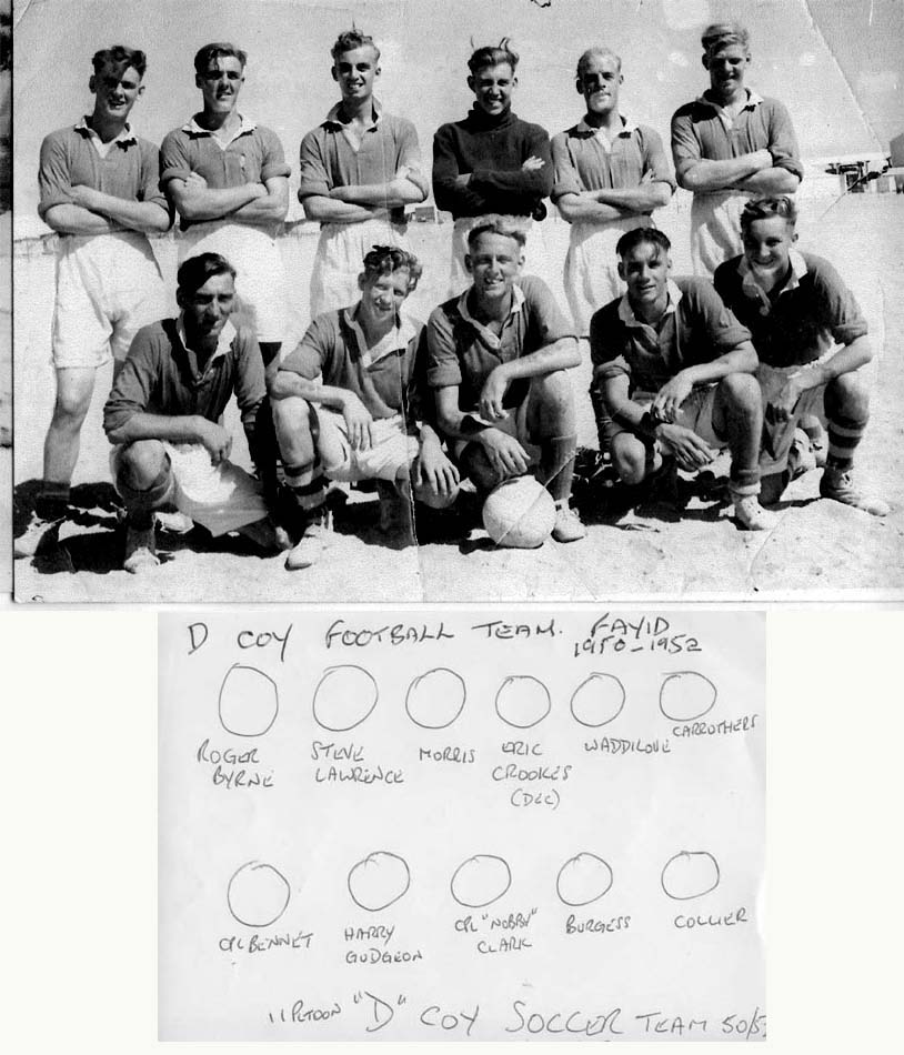 D Coy Football Team 1950 - 52