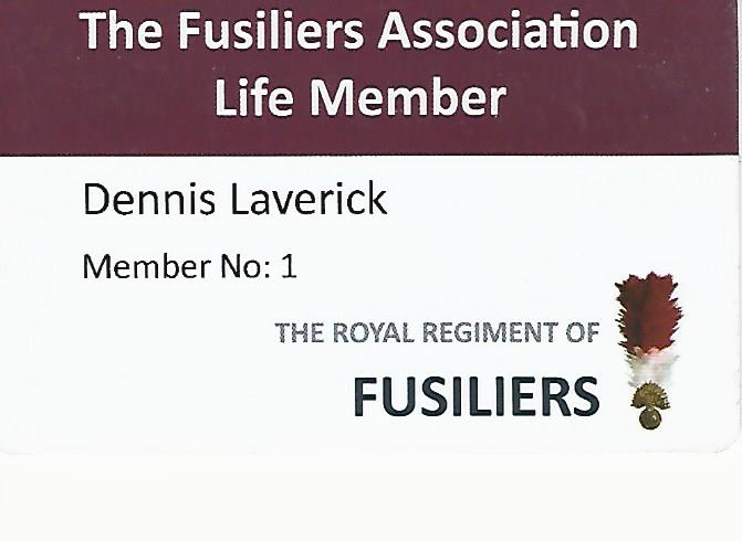 Dennis Laverick membership card