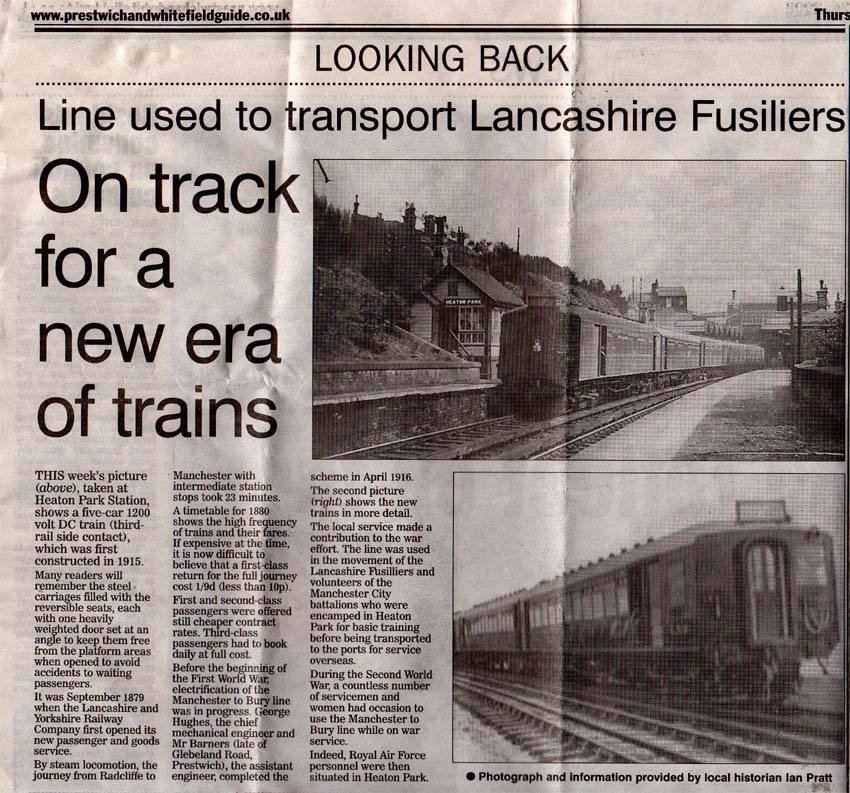 The Old Tram Service which carried LF's to Heaton Park