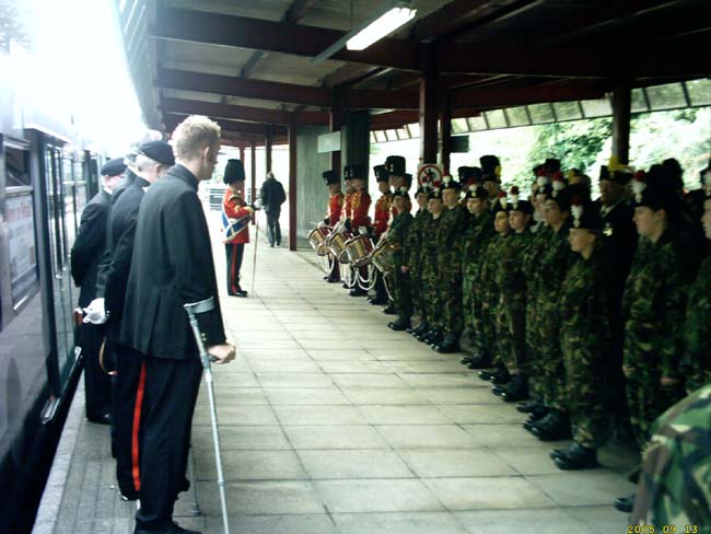 David Godley MD Metrolink making his speech in front of the Guard of honour supplied by Bury ACF