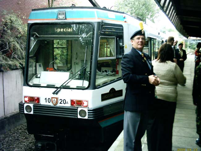 LRV 1020 The Lancashire Fusilier arrives at Bury