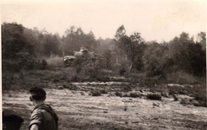 US Army 3rd Div tank, possibly M60? goes past