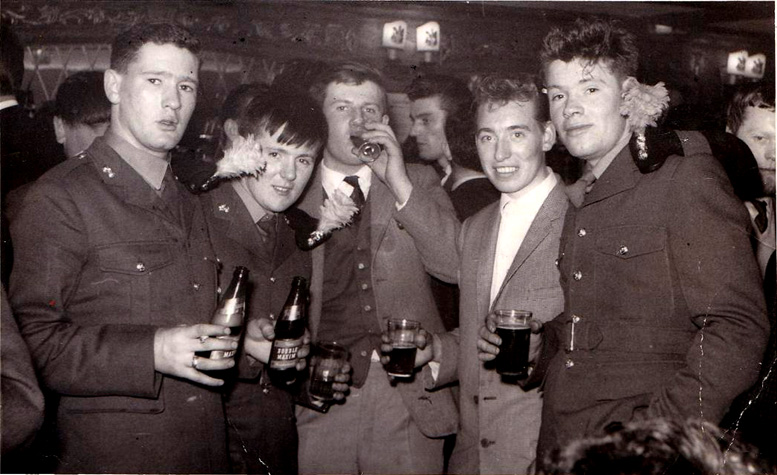 Bill Bostock, Vince Moran, Jack Newell, and two RNF Cpls from Fenham
