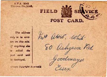 Letter Home 31st Aug 1919