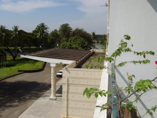 View of the front of the Dusit Inya Lake Hotel, Rangoon