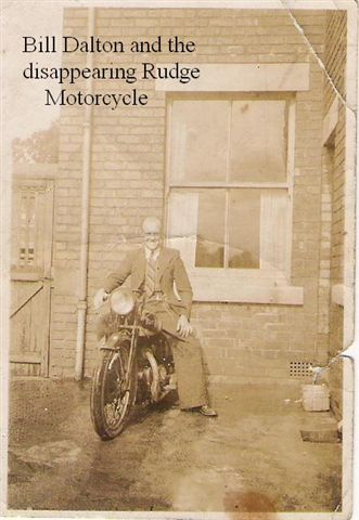 Bill Dalton on the Rudge motorcycle