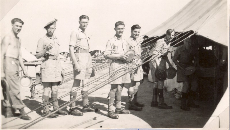 Grub up! Jack Bibby third from right
