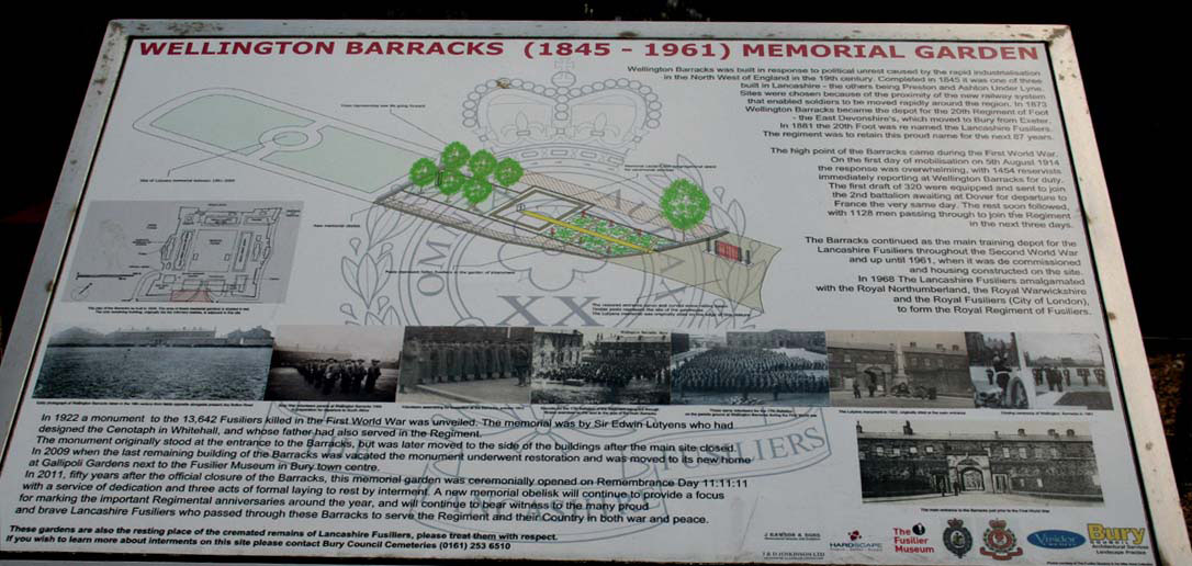 Wellington Barracks Memorial Garden Sign