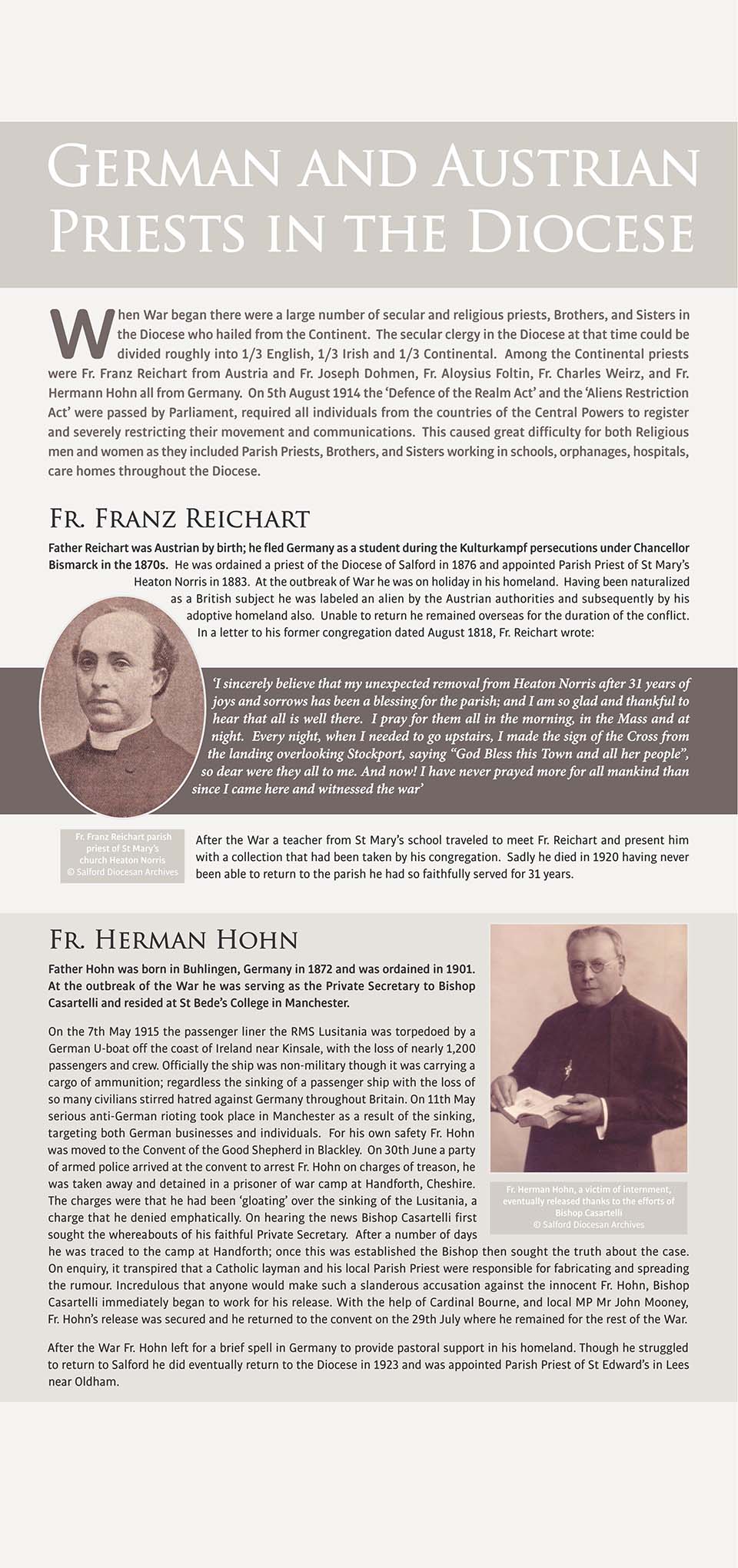 page 5 of the ww1 salford cathederal exhibition