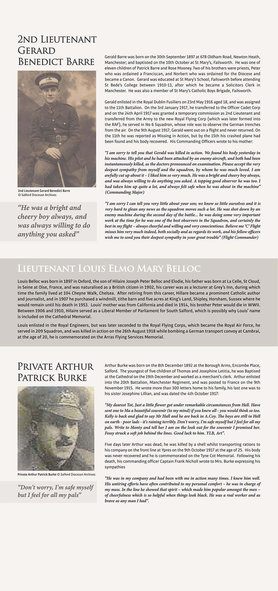page 9 of the ww1 salford cathederal exhibition