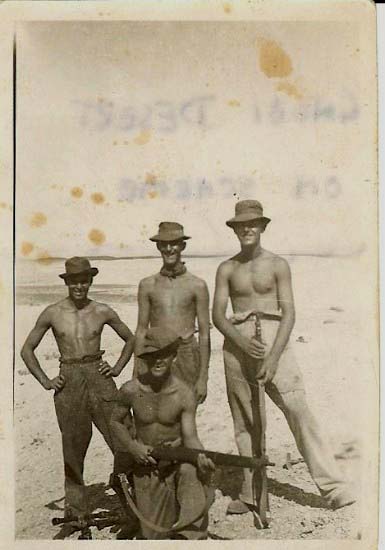 Somewhere in the Sinai 1950,William is the best dressed one on right, anyone know who the others are